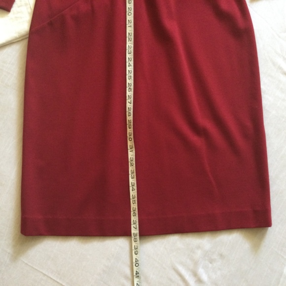 Lafayette 148 Red Pleated Crossover Bodice Dress 8 - Picture 7 of 13